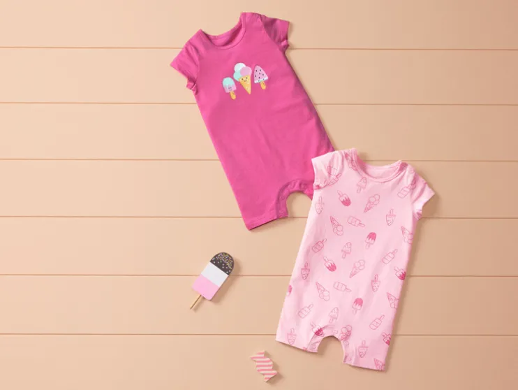 2 baby playsuits
