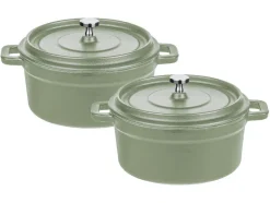 2 gietijzeren mini serveerpannen