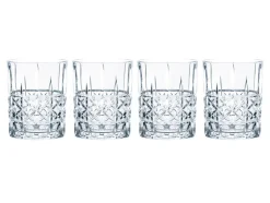 4 whiskyglazen of 4 long drink glazen