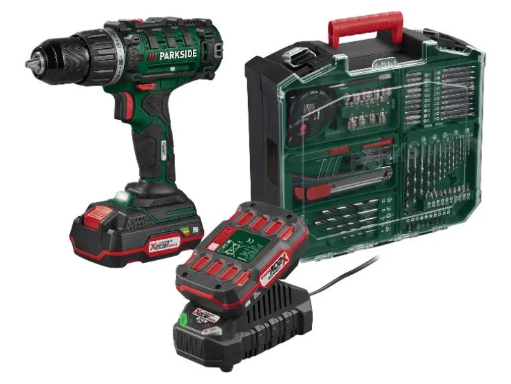 Accu-schroefboormachine set 20 V met 2 Ah accu en 2,4 A lader