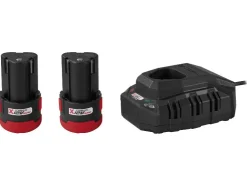Accu-schroefboormachine starterset 12 V met 2 Ah accu's en 2,4 A lader