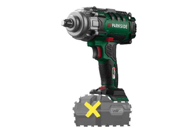 Accu-slagmoersleutel 20 V zonder accu en lader