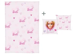 Barbie Deken met kussen 100 x 150 cm