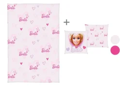 Barbie Deken met kussen 100 x 150 cm