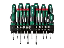 Bit- en schroevendraaierset met wandhouder