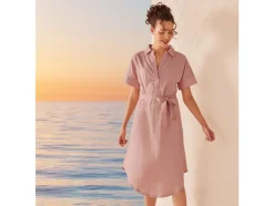 Dames linnen-maxi-jurk