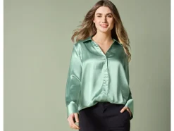 Dames satijnen blouse