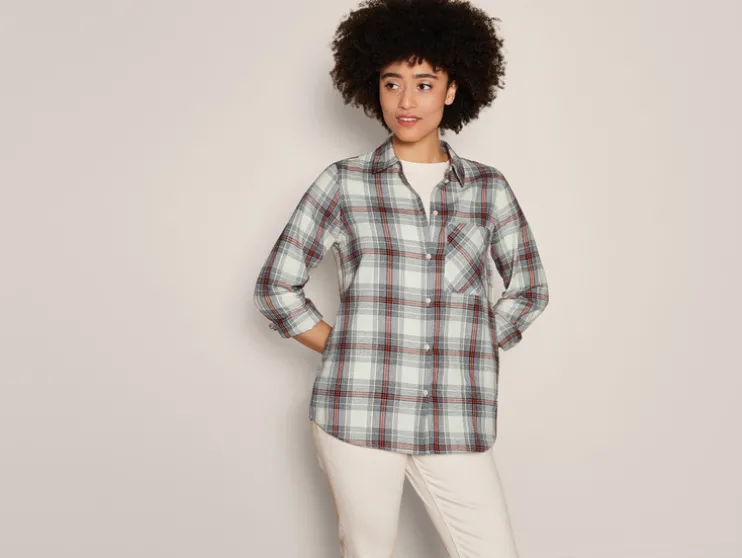 Flanellen dames blouse