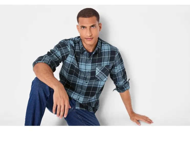 Flanellen heren overhemd