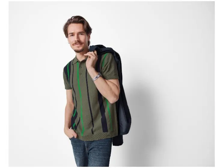 Gebreid heren poloshirt