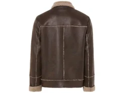 Heren bikerjack met imitatiebont