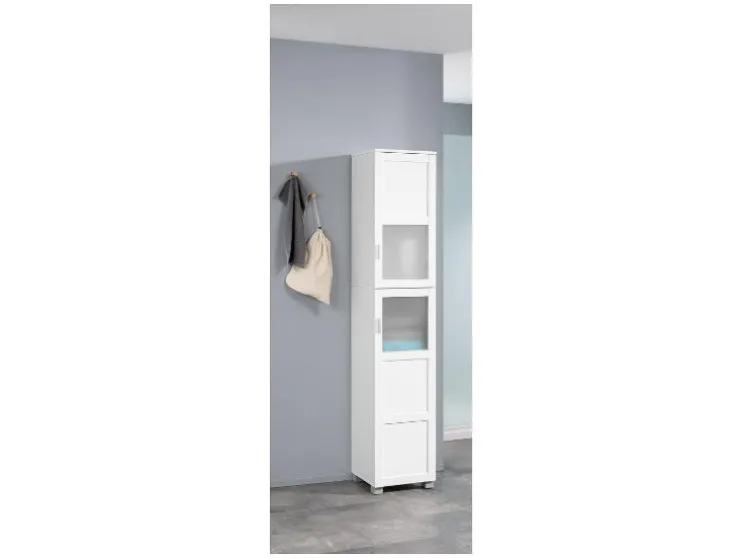 Hoge badkamerkast en onderkast wastafel Basel