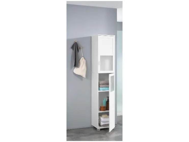 Hoge badkamerkast en onderkast wastafel Basel