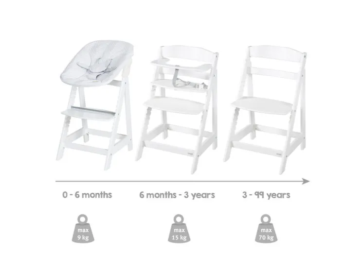 Houten kinderstoel met eetplank
