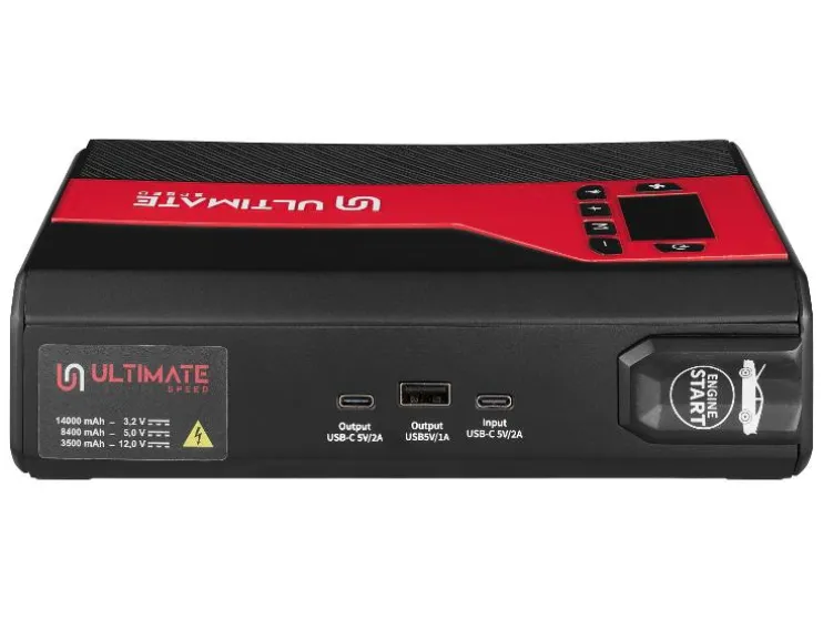 4-in-1 powerbank met compressor