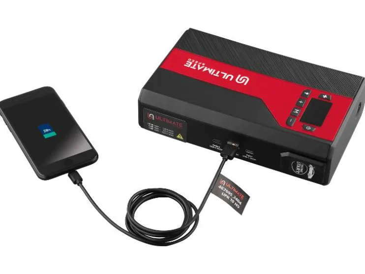 4-in-1 powerbank met compressor