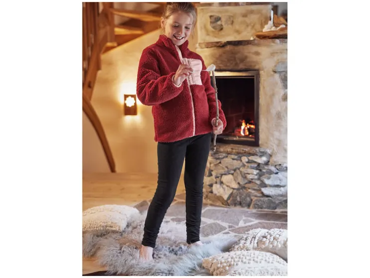 Kinderjas voor meisjes, van imitatie lamsleer