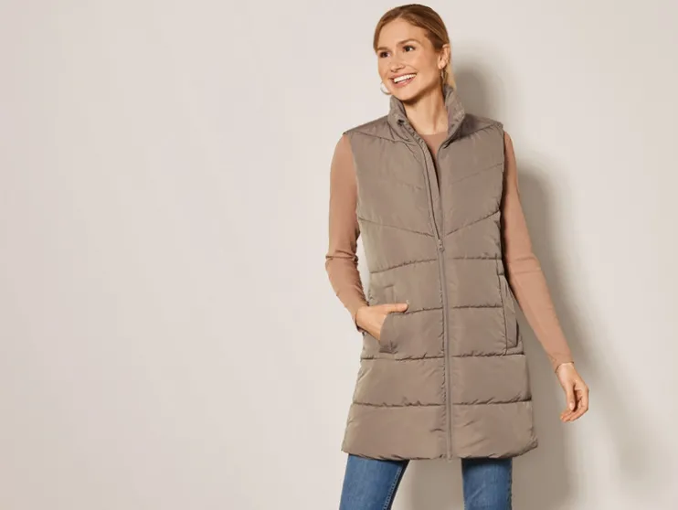 Lange dames bodywarmer