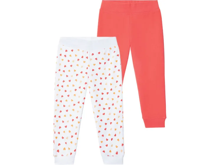 Meisjesjoggingbroek, 2 stuks, met hoog katoengehalte