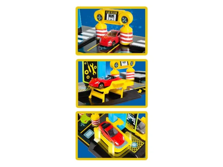 Parkeergarage met accessoires en speelkleed