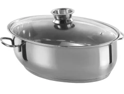 RVS braadpan ovaal 38 cm, 3 in 1