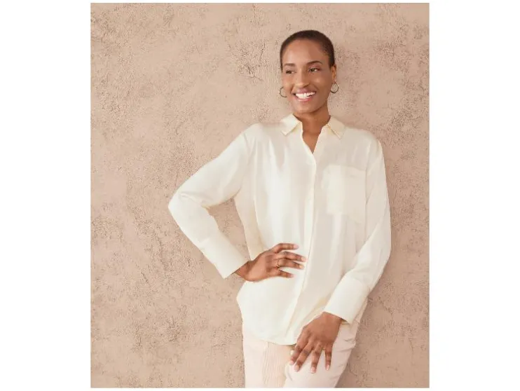 Satijnen dames blouse