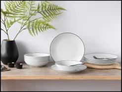 Serviesset Luna Black Line