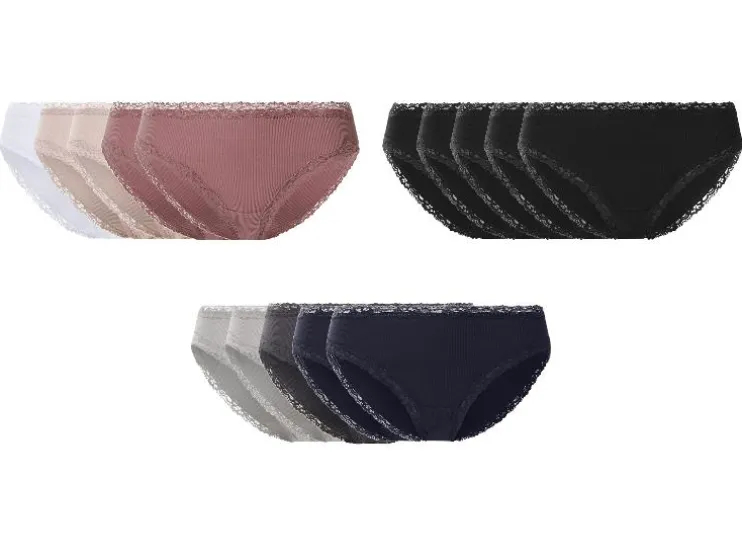 Set van 5 geribde dames onderbroeken