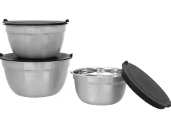 Set van 3 RVS schalen