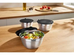 Set van 3 RVS schalen