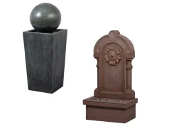 Tuinfontein met LED's en zonnepaneel