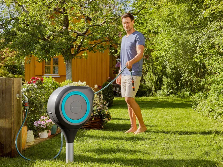 Tuinslangbox RollUp M grijs/blauw