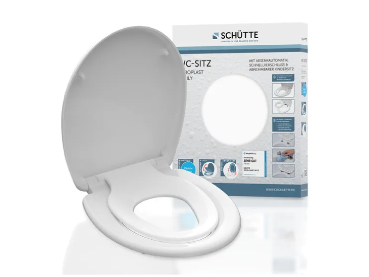 WC zitting duroplast FAMILY WHITE met soft-close-mechanisme en snelsluiting