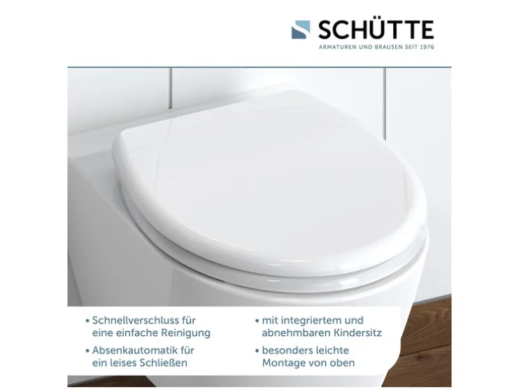 WC zitting duroplast FAMILY WHITE met soft-close-mechanisme en snelsluiting