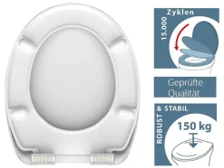 WC zitting duroplast, met soft-close-mechanisme