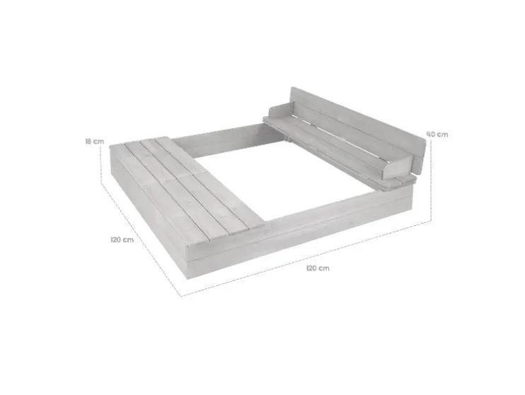 Zandbak met opklapbare zitbank